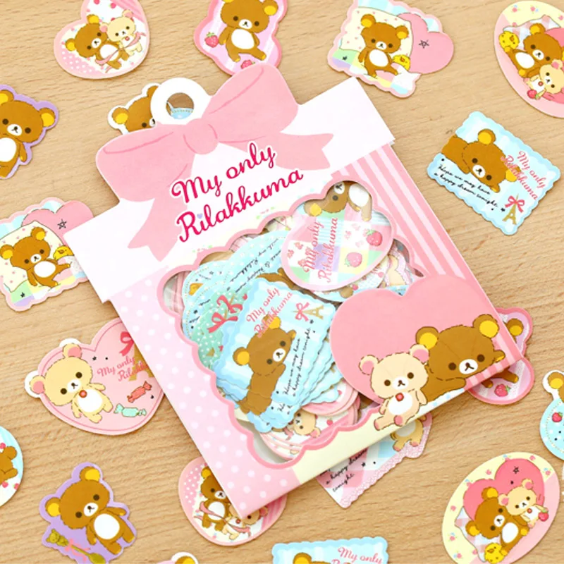 60 шт./лот Милая Мини rilakkuma бумажная наклейка для творчества декоративная альбома