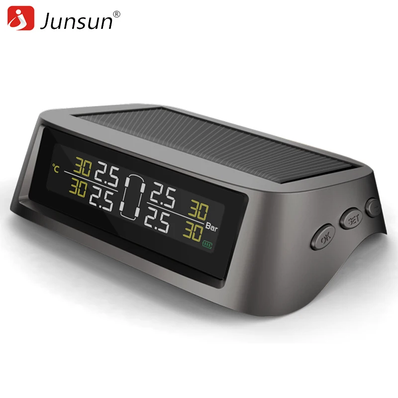 Junsun Solar Power TPMS Tire Pressure Alarm Monitor System ...