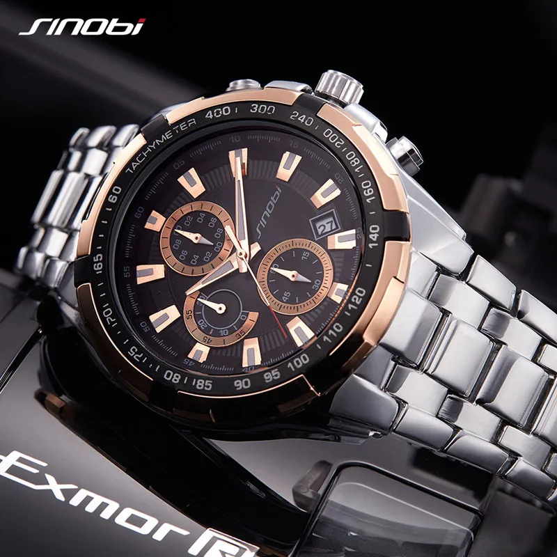 

SINOBI Men's Watches Top Brand Luxury Fashion Business Quartz Watch Men's Waterproof Sports Watch Relogio Masculino