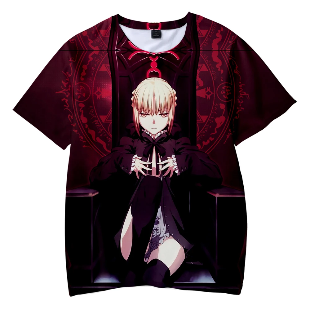 

Cute Fate Stay Night Children T-shrit Summer Fashion Harajuku Children's Anime T shirt Boys/Girls Soft Kids t shirts Tees