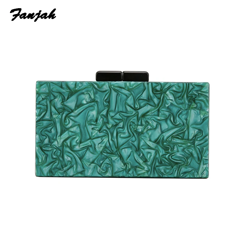 

Marble Green Acrylic Clutch Box Bags Women Luxury Handbag Women Bags Designer Bolsa Acrylic Clutch Bag Beach Wallet Women Purse