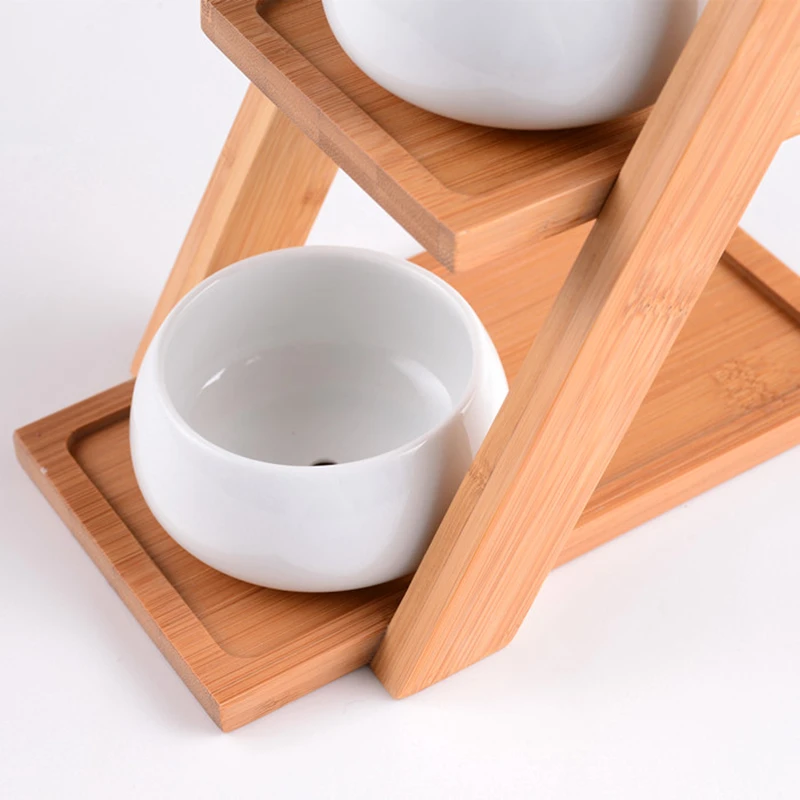 JAROWN Simulation Succulent Plant Ceramic Small Flower Pot Creative Bamboo Frame Bonsai Home Decoration Wedding Decor (11)