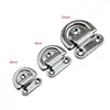 4PCS 316 Stainless Steel D ring Deck Folding Pad Eye Lashing Tie Down Cleat for Yacht Motorboat Truck Mirror Polish Marine Grade ► Photo 2/6