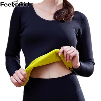 

MASS21 Sweat Suna Shaper Women Neoprene Long Sleeve T shirt Slimming Vest Body Shaper Control Top -B