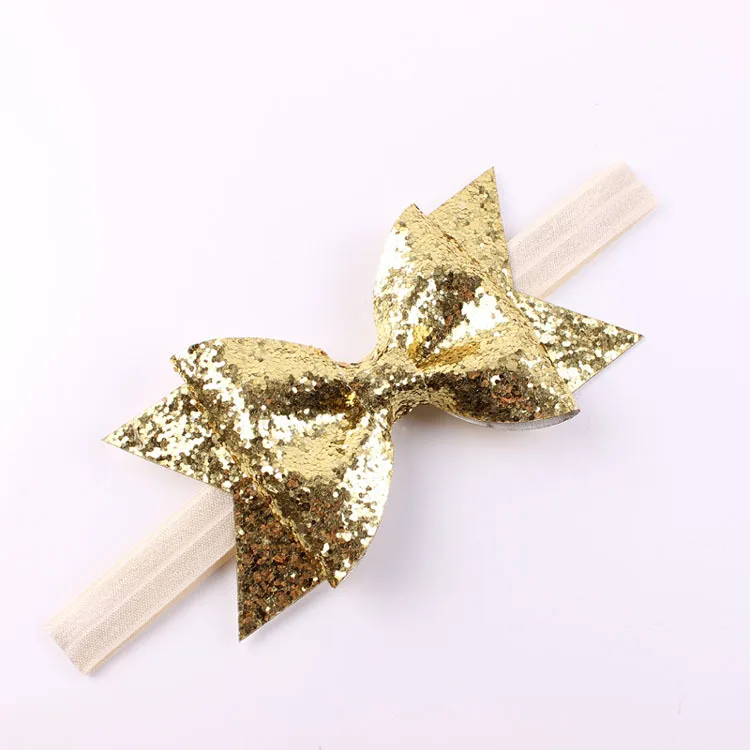 Gold Baby Headband Glitter Bow Headband 