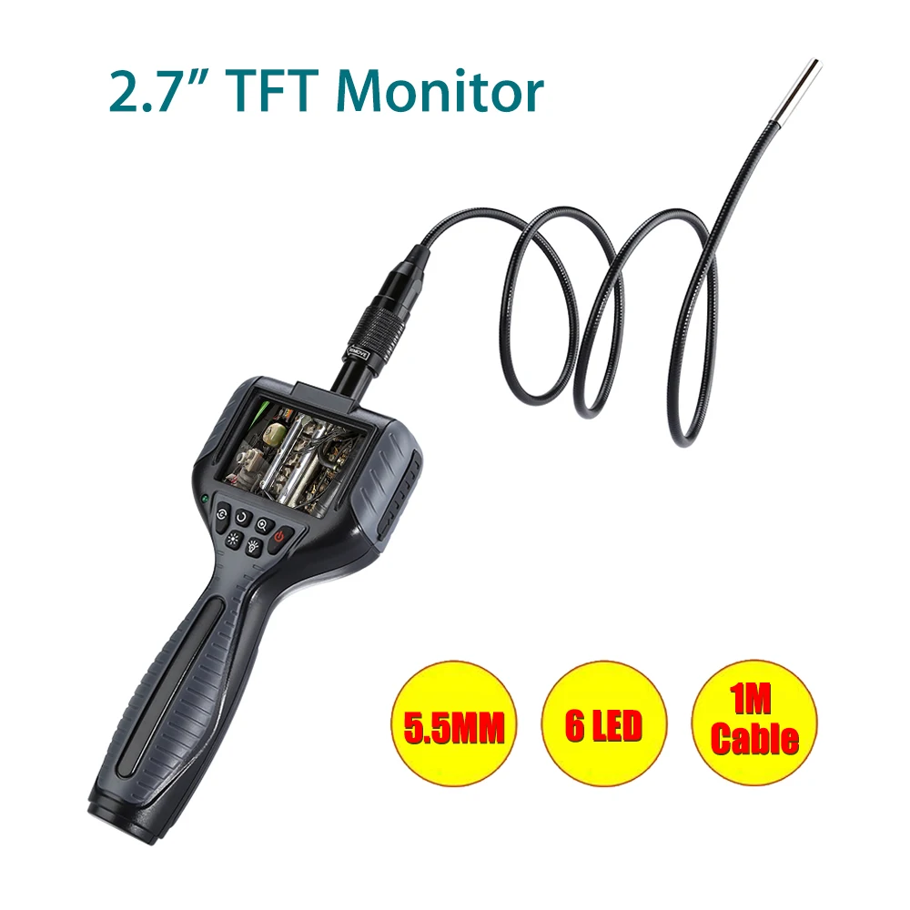 

Flexible Endoscope 5.5mm Lens Endoscope 1M Snake Tube Pipe Borescope Inspection Surveillance Inspector Video Waterproof Antscope