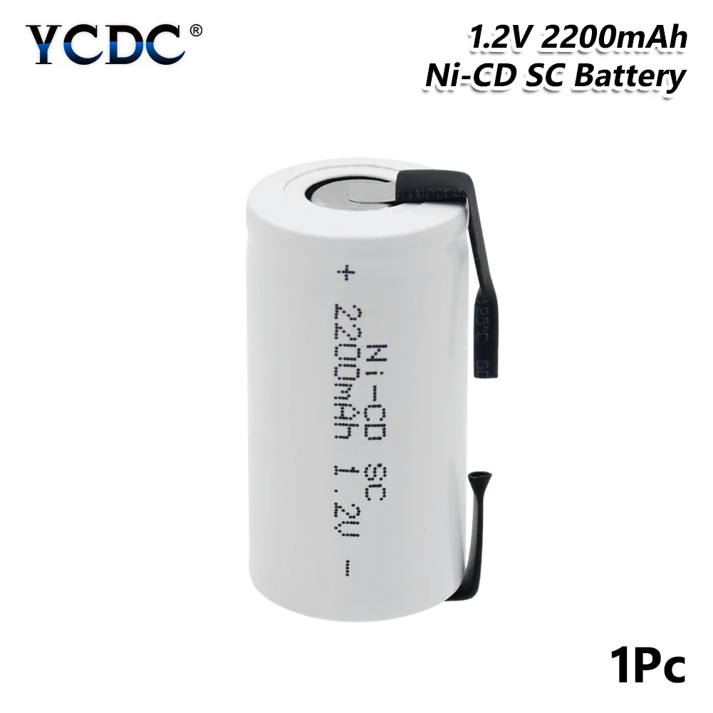 

YCDC Sub C SC Ni-Cd Li-Po Lithium Li-polymer Battery 1.2V 2200mAh Rechargeable Batteries With Welding Tabs