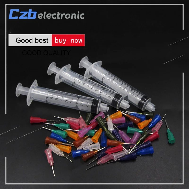

50PCS SMT SMD PCB Solder Paste Adhesive Glue Liquid Dispenser and 3 Syringe