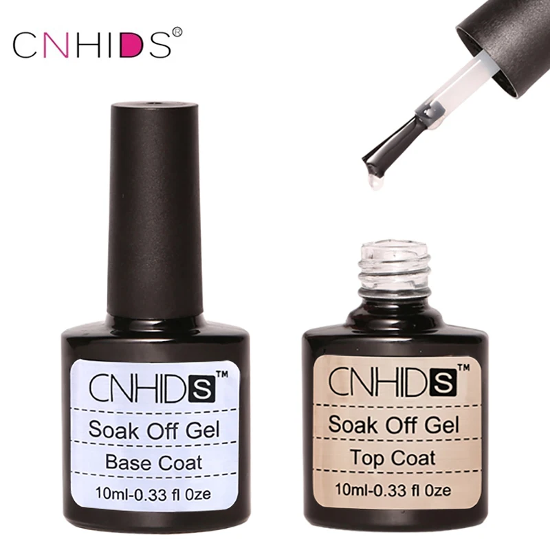

2018 CNHIDS Top Quality Nail Gel Top Coat Top it off + Base Coat Foundation for UV Gel Polish Best on Aliexpress 10ml