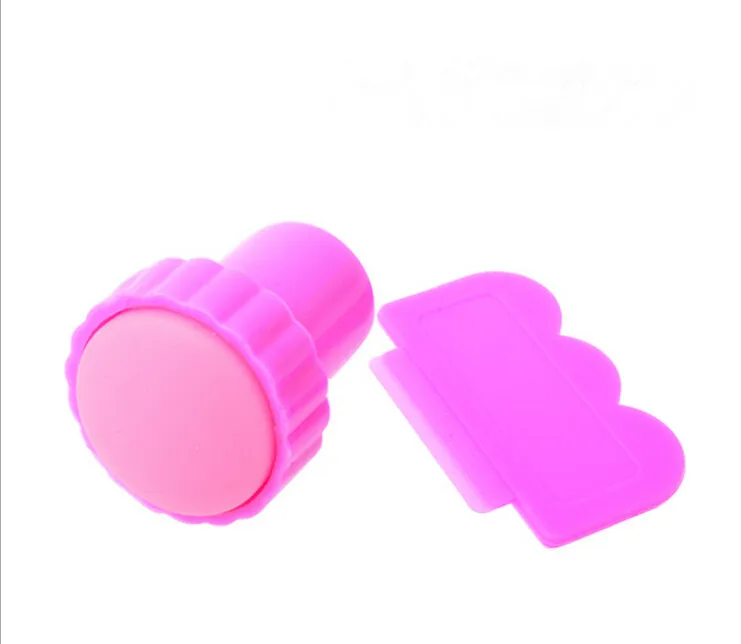 

1Set Round Nail Art Stamper+Metal Scraper Stamper Printing Head Fission Seal Transfer Nail Template Polish DIY Manicure Tool