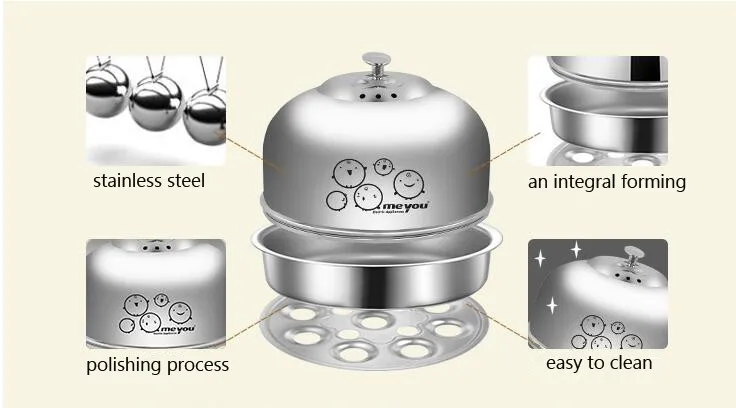 Яйцеварка из нержавеющей стали(9 яиц) Многофункциональный яичный Браконьер автоматический яичный Пароварка MY-35G