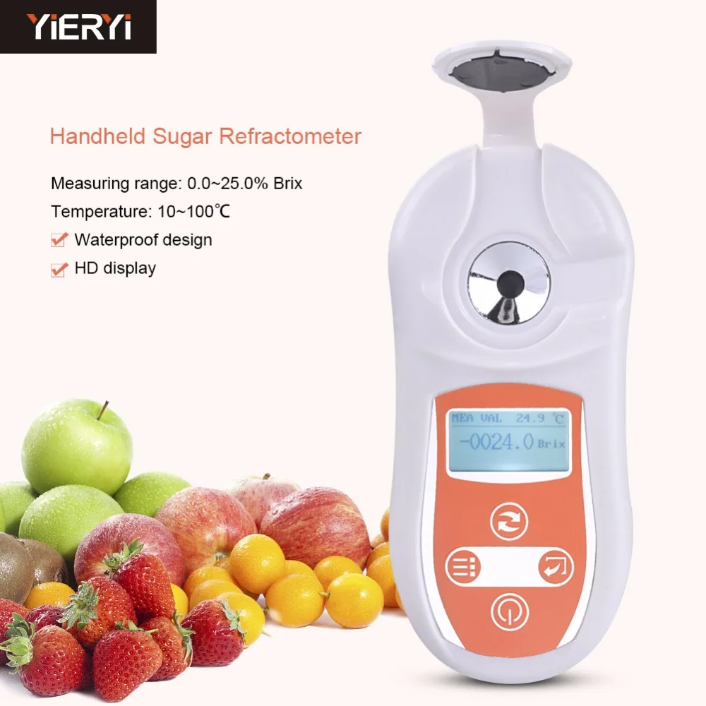 

yieryi Digital Brix refractometer PAL-101 Index Refractometer 0-25% Brix Sugar for Wine Concentration