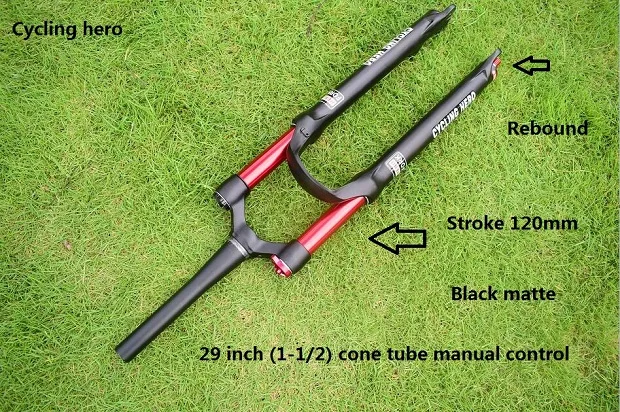100-120 мм прямая/конусная пневматическая подвесная вилка для горного велосипеда Регулировка отскока 26 27,5 29 дюймов дополнительный подарок наклейка с лисой - Цвет: 29