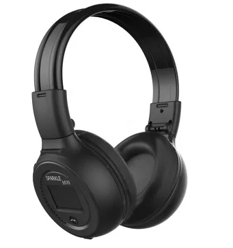 black Высококачественные складные HiFi стерео беспроводные Bluetooth наушники с светодиодный экраном fm-радио слот Micro-SD - Цвет: black