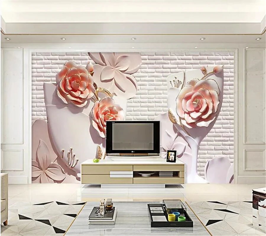 

beibehang Custom wallpaper papel de parede 3D flower embossed background wall decorative painting papel pintado de pared tapety