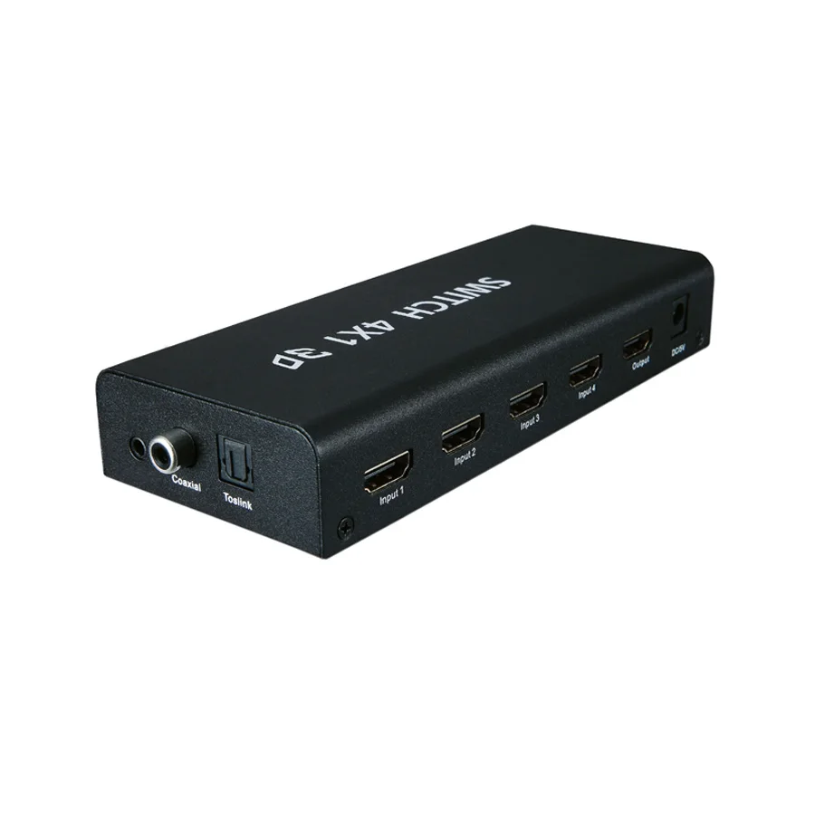 Новый HDMI коммутатор 4x1 ведьмы с аудио 5.1 SPDIF/коаксиальный и 3.5 R/L 4 порта коммутатор 4 К 1080 P 3D ac3/5.1dts dolby true Поддержка Arc