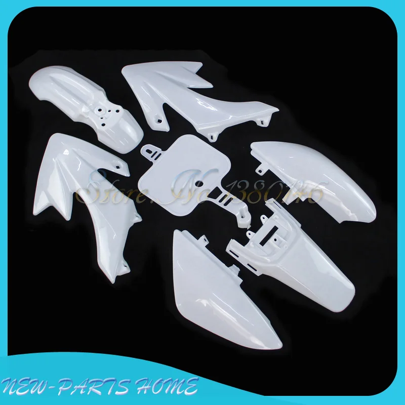 White Plastic Fairing Fender Kits For 50cc 70cc 90cc 110cc 125cc 140cc 150cc 160cc Dirt Pit Bike Honda CRF50 XR50