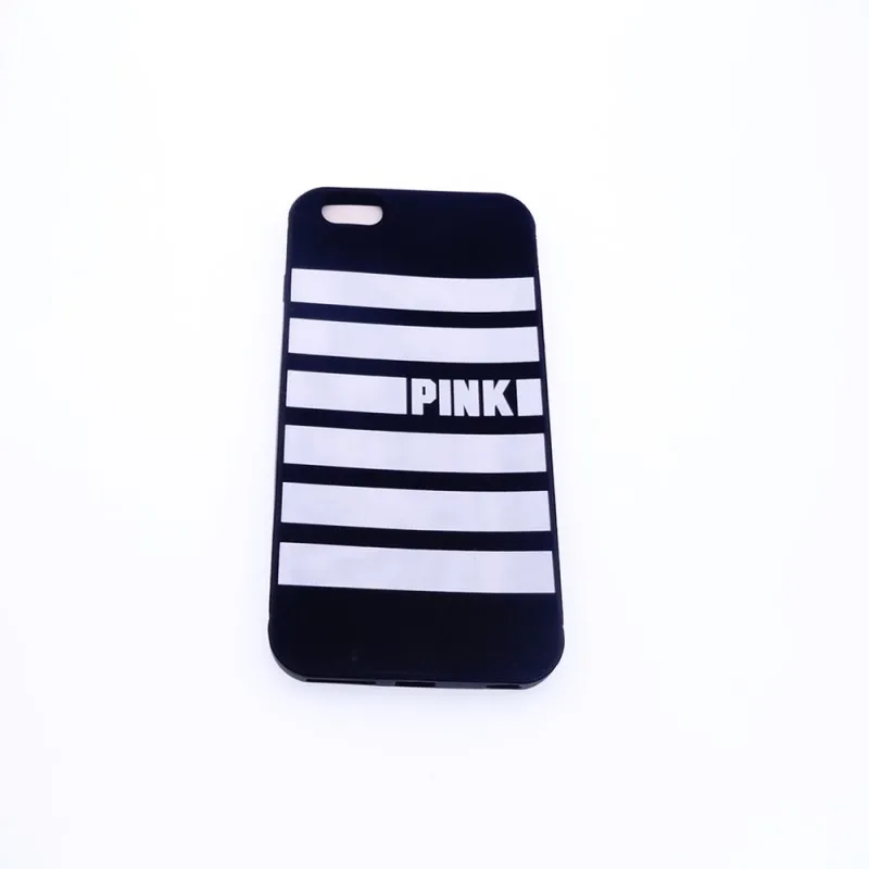 

Pop Fashion PINK Letters Patterned Stripe Victoria Style Soft Silicone Cover for iPhone 6 Plus 6s Plus 5.5'' Inch Phone Case