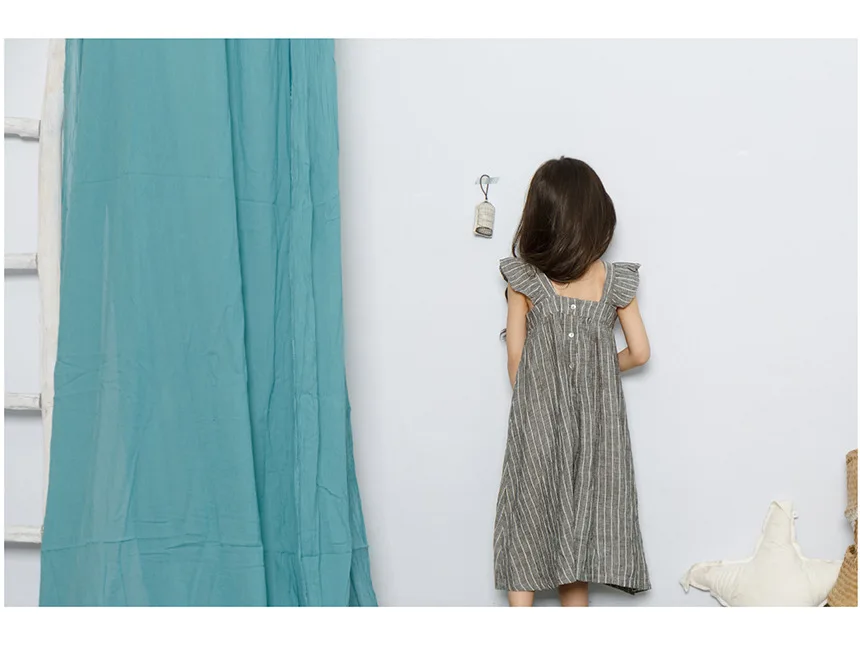 2019 New Casual Girls Dresses Cute Teen Stripes Dress Cotton Korean Children Clothing Summer Kids Clothes For Girls 4 to 15 Year (5)