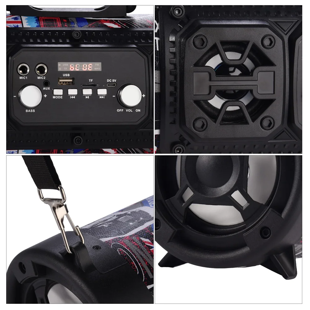 16W Portable Column Sven Bluetooth Speaker Move KTV 3D Sound System Sound Bar Subwoofer Music Wireless Speaker FM Radio USB