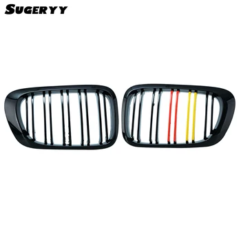 

2pcs Car Front Center Double Slat Grille Grill For BMW 3-Series E46 2 Door 2D 1999-2002 Racing Grill Car-styling