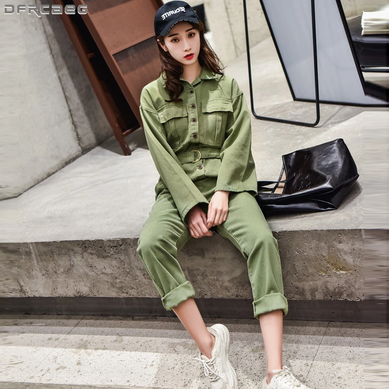 

New 2019 Overalls For Women Spring Casual Loose Denim Jumpsuit High Waist Long Jeans Romper Wide Leg Trousers Ladies Bodysuit