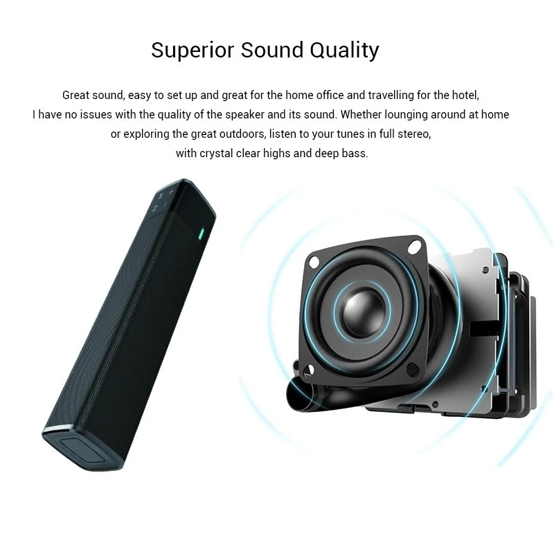 Беспроводной Bluetooth Динамик 20 Вт HiFi Soundbar Super Bass стерео звук Динамик Поддержка сенсорная кнопка NFC карты памяти звуковой ящик