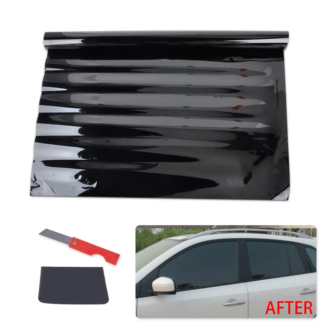 

DWCX Car PET Black Glass Solar Window Tint Film Roll Privacy Scratch Resistant Sticker 50cm x 300cm For VW Audi Peugeot Hyundai