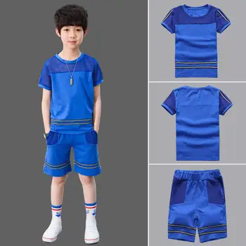 

2019 new summer sports boy cotton short sleeve big boy two-piece summer children's suit