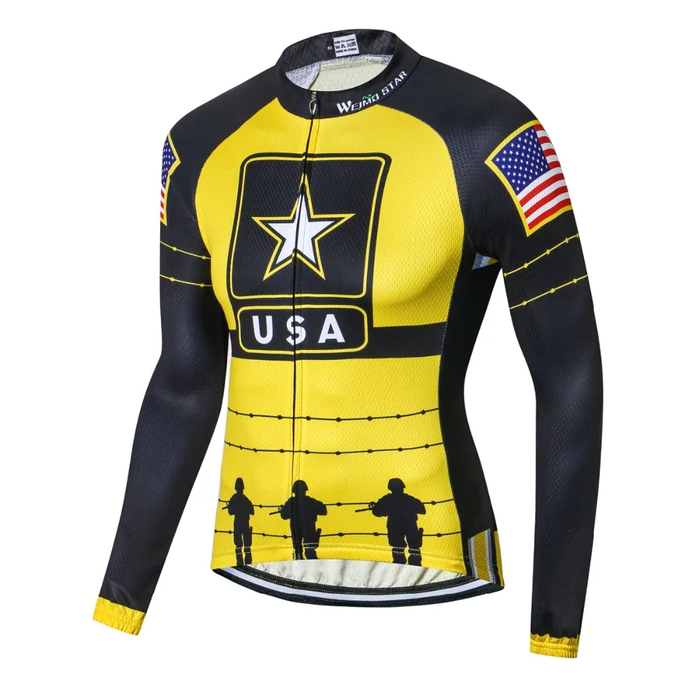 Weimostar США флаг звезда велосипед Джерси Мужская велосипедная Одежда Мужской MTB Ropa Ciclismo Майо рубашка с длинными рукавами велосипедный Топ для верховой езды