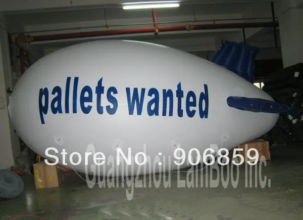 

HOT White Inflatable Airship with Blue Wings for Your Promotion/ Inflatable Zeppelin/Blimp,ALL DHL FREE Shipping to Your Door
