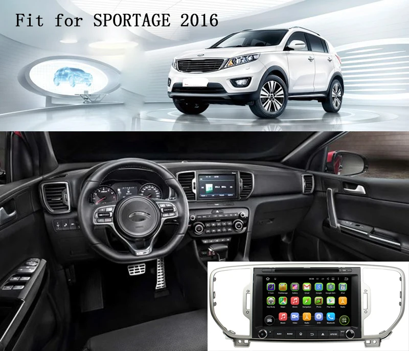 Perfect 8" Octa core Android 8.0 car dvd gps for kia Sportage 2016 navigation dvd player car radio audio video player 2 din gps 4