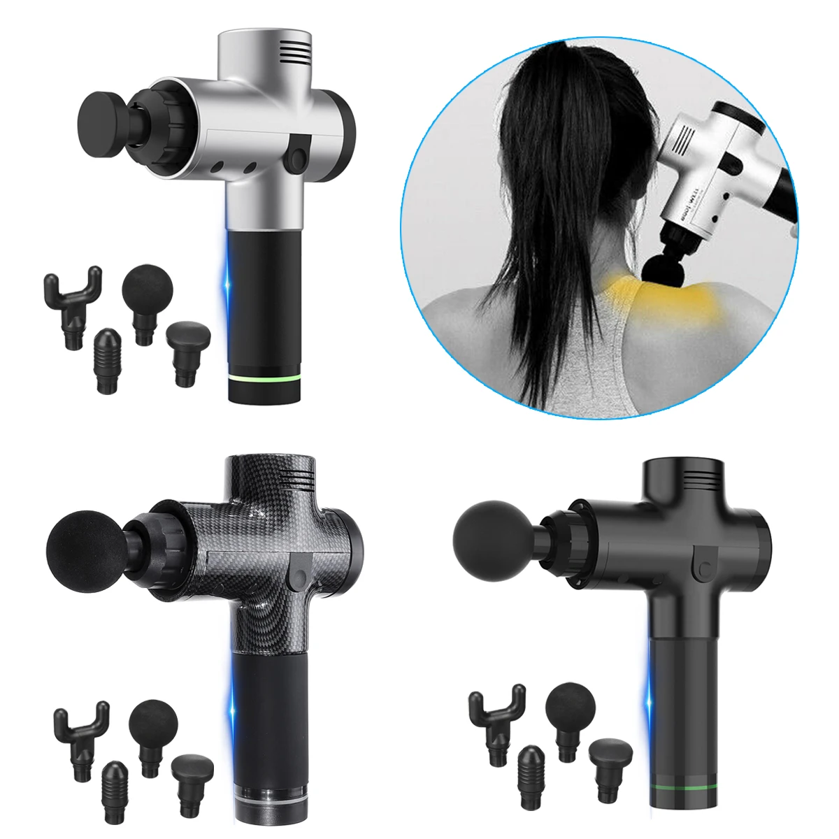  4000r/min Therapy Massage Guns 3 Gears Muscle Massager Pain Sport Massage Machine Relax Body Slimmi
