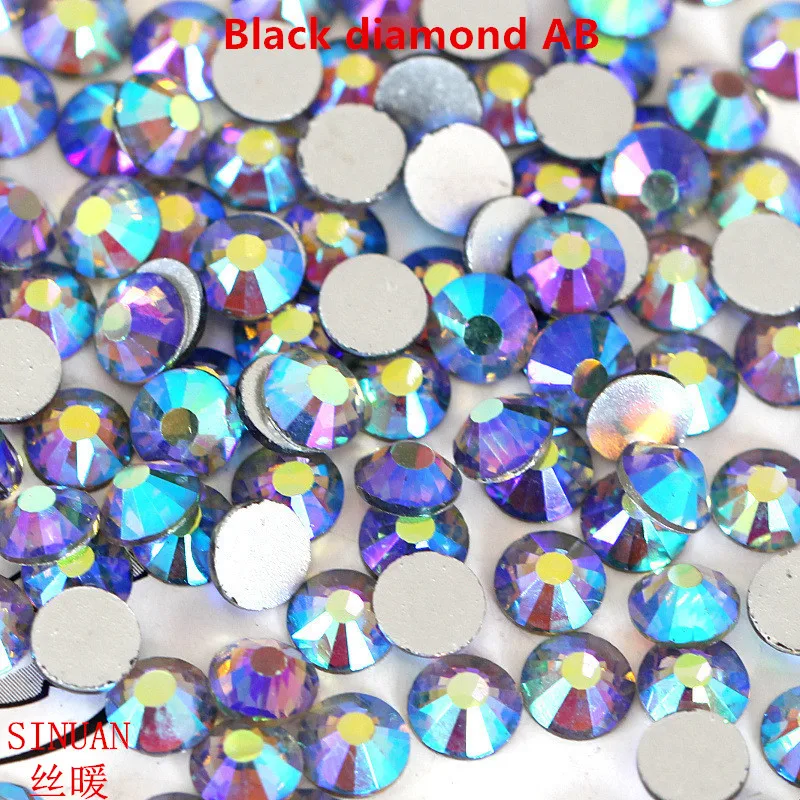 Rhinestone For Crafts Black Diamond Ab Crystals 2.5Mm Flat Back Gems