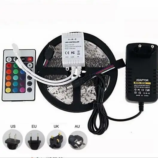 5 м 3528 2835 водонепроницаемая светодиодная лента RGB IP65 полоса 12 в 60 светодиодов/м