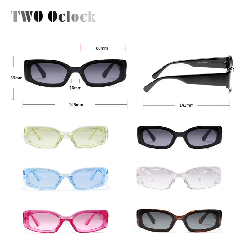 Два Oclock винтажные маленькие квадратные солнцезащитные очки для женщин, брендовые дизайнерские ретро прямоугольные солнцезащитные очки, женские очки ярких цветов 8813018