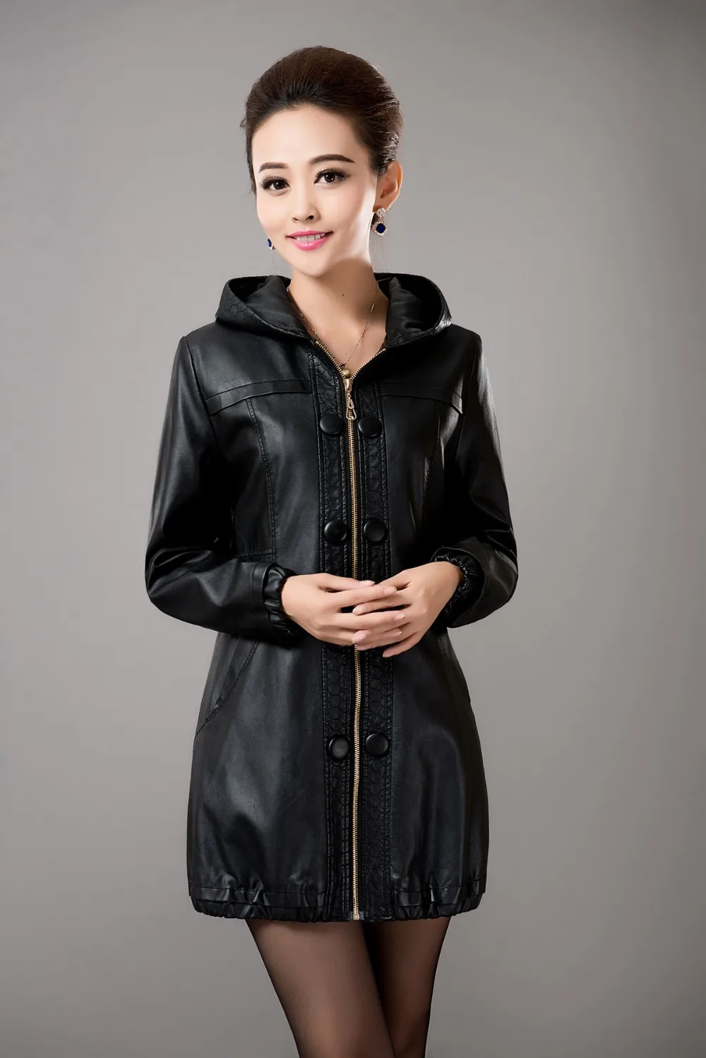 Новые повседневные куртки и пальто Весенняя кожаная куртка женские длинные кожаные пальто высокого качества Женская одежда размера плюс 5XL
