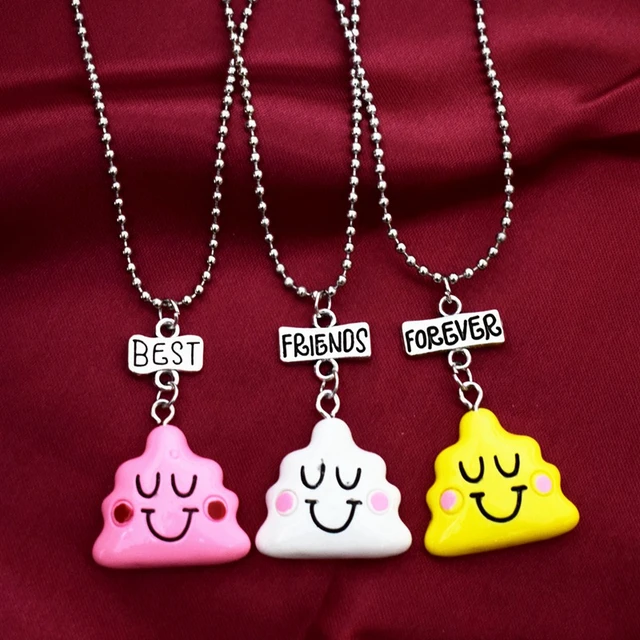 Simulación de nubes de cara feliz bff 3 COLLAR COLGANTE niños mejores amigos para siempre niñas amistad joyería regalo cumpleaños - AliExpress