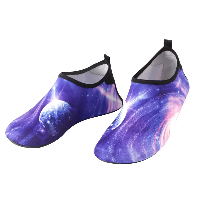 JACKSHIBO/Летняя водонепроницаемая обувь для плавания для мужчин и женщин; пляжная обувь для взрослых; унисекс; мягкая прогулочная обувь для йоги; большие размеры; кроссовки - Цвет: Purple Stars