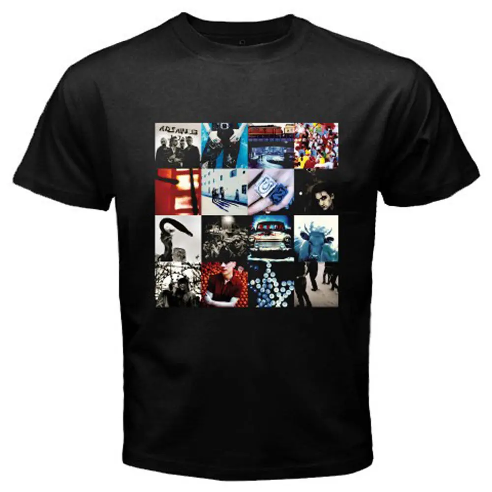 

Make T Shirts Men'S Short Sleeve Fashion 2018 Crew Neck U2 Achtung Baby Album Rock Band Bono U2 Tee Shirts