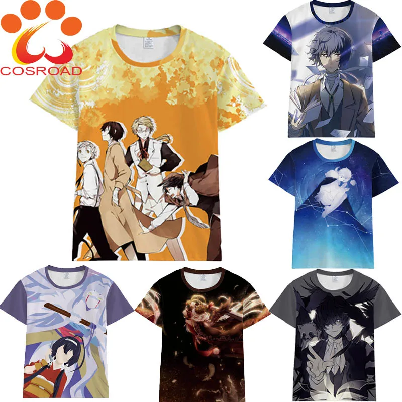 Cosroad Nakajima Atsushi футболка Bungou бродячие собаки Косплей Осаму дадзай футболка Летняя для мужчин и женщин короткий рукав топы