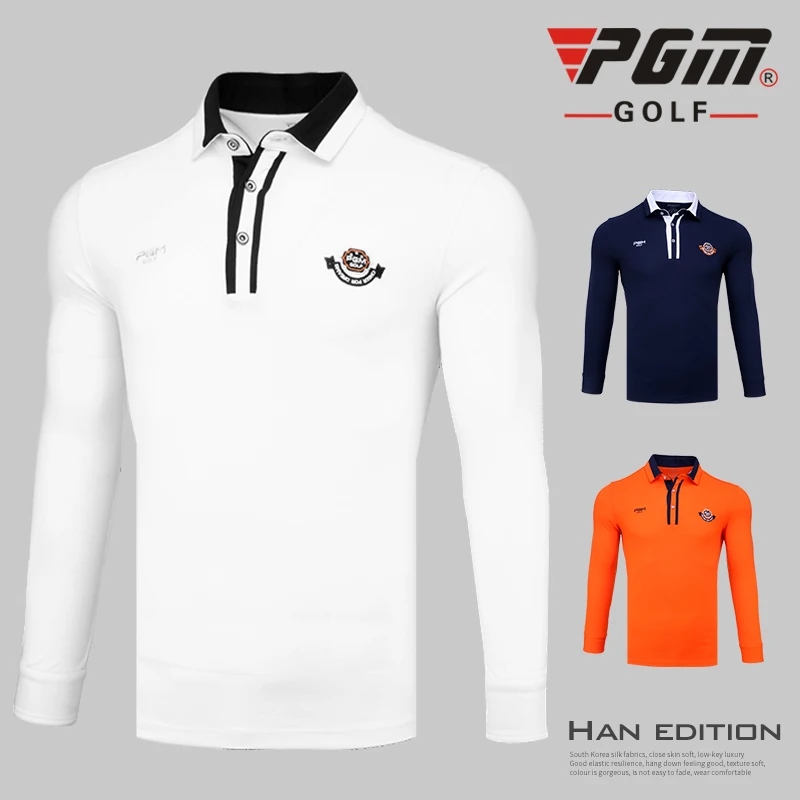 PGM весенняя и осенняя одежда для гольфа, Мужская футболка с длинными рукавами, ветрозащитная теплая одежда для гольфа, Мужские дышащие удобные футболки для гольфа