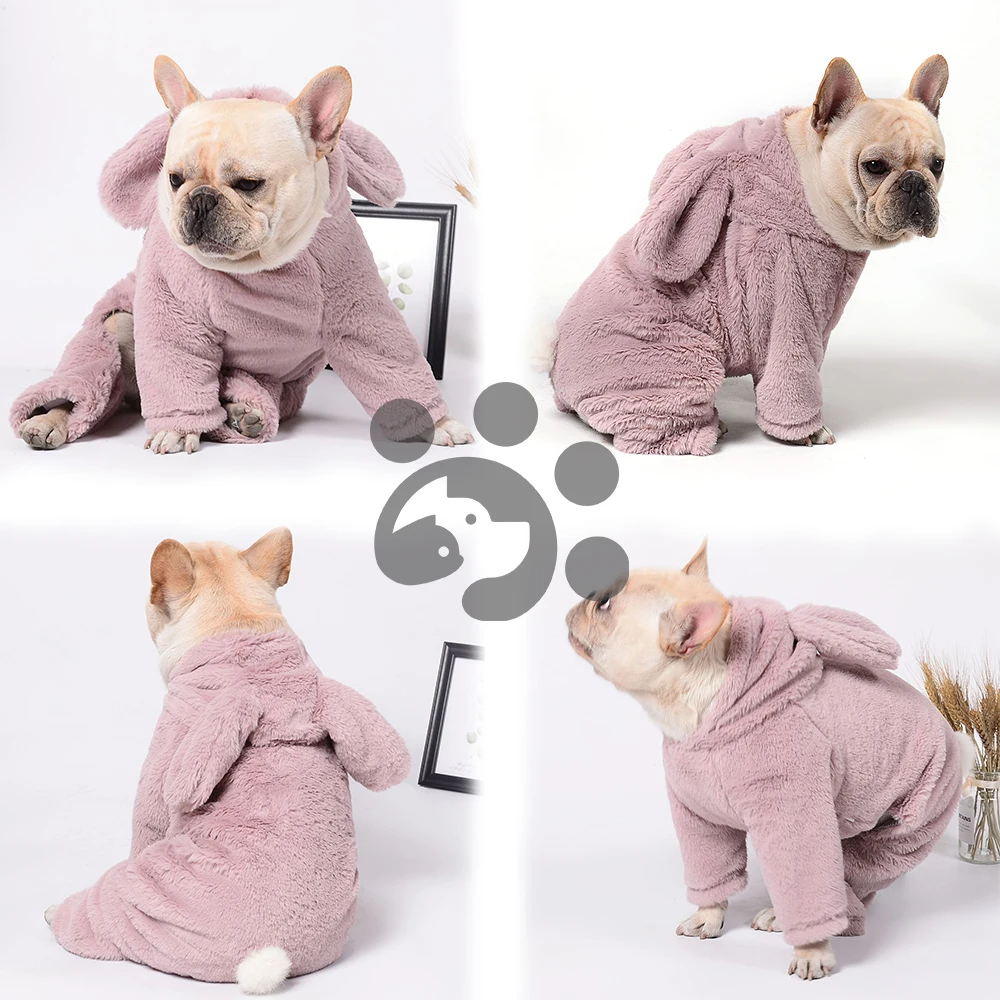 Одежда для собак, зимняя теплая одежда для домашних животных, повседневные пальто для маленьких собак, одежда для щенков, куртка, французский бульдог, кролик CL0152