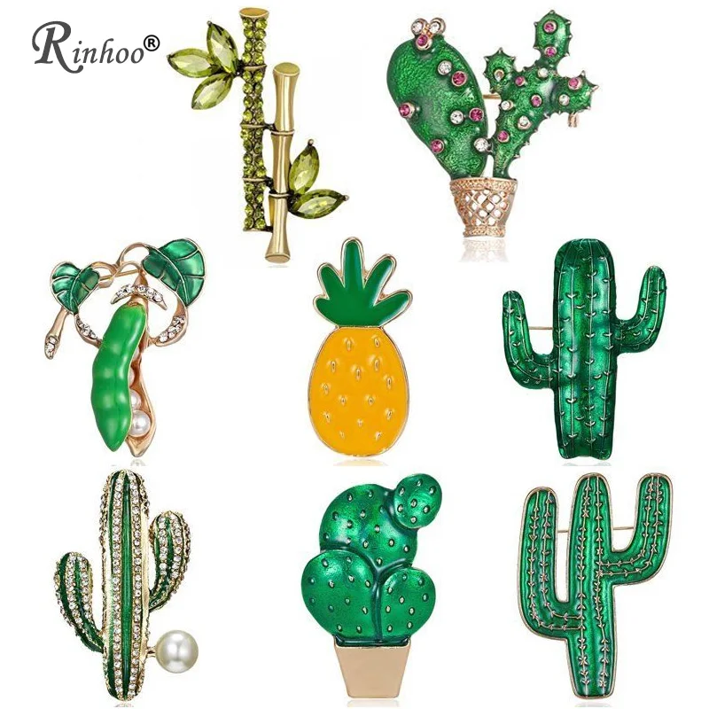 

Fashion Handmade Green Plants Fruit Leaf Brooch Pin Cactus Costume Wedding DIY Brooches Pins Bouquet Jewelry For Women Girls Men
