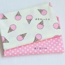 50x40 см хлопок саржевая ткань с принтом мороженого, хлопковая ткань для шитья, стеганое платье, материал для ребенка и ребенка