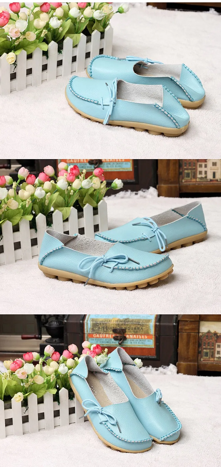 2016 New Real Leather Woman Flats Moccasins Mother Loafers Lacing Female Driving Casual Shoes In 16 Colors Size 34-44 ST179 (11)