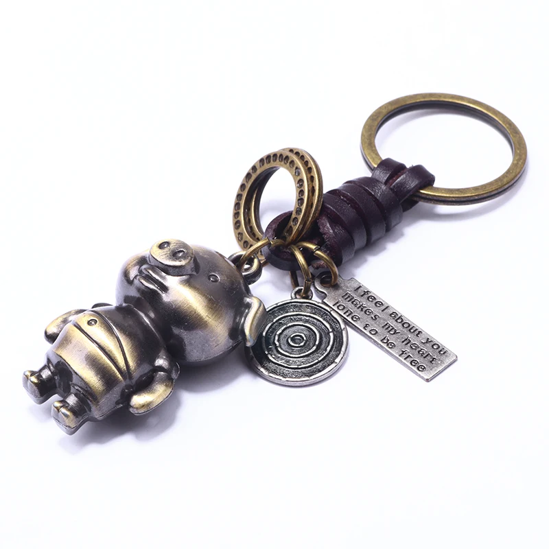 UBEAUTY бронзовая мультяшная свинья брелок для ключей для влюбленных Подарочная сумка кулон женский брелок с кольцом для ключей брелки для ключей ключи от машины брелок chaviro инновационный