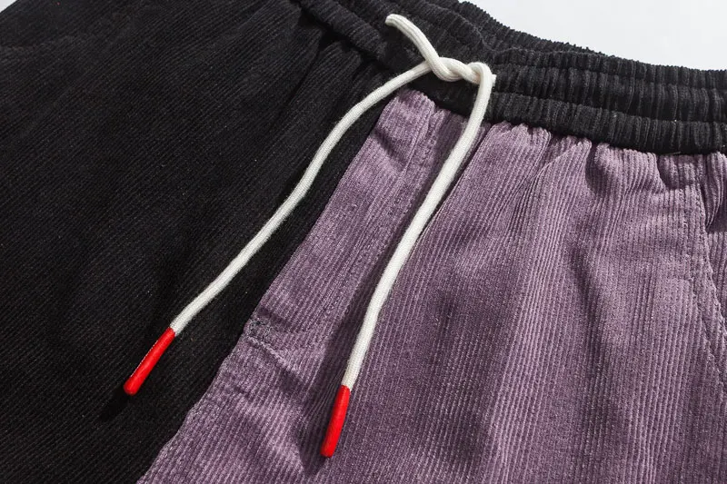 Corduroy Color Block Patchwork Cargo Pants 2