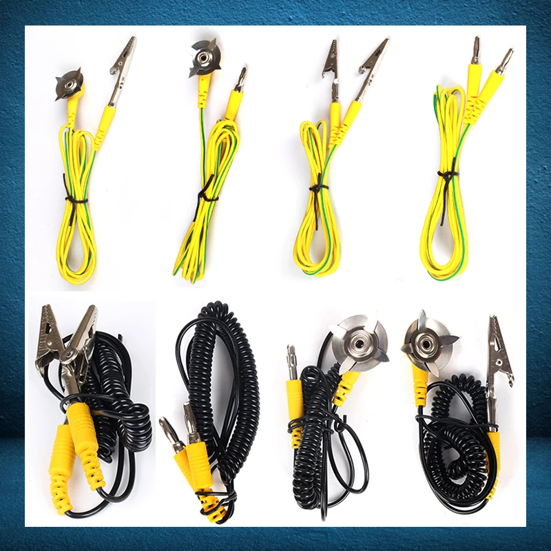

1pcs Anti-static Ground Wire Electrostatic Grounding Buckle Antistatic Pad Grounding Cable Clip For Repair Work Ground Wire ESD