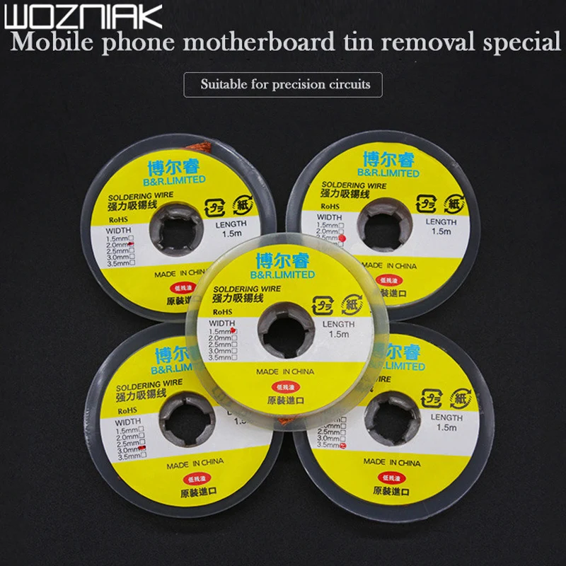 

Desoldering Wire Low Residue Tin Absorption Line Eliminate Solder joint Line for BGA PCB soldering Tin absorb tape tool